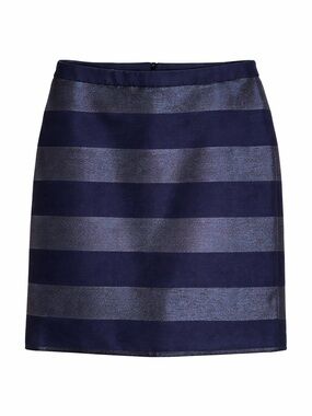 Tommy Hilfiger Navy Metallic Stripe Mini Skirt Preppy Chic Glam-Size 8